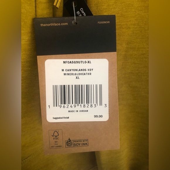 The North Face NWT Men’s Canyonlands Full-Zip Hooded Gld Jacket NF0A5G9V Size XL - Picture 10 of 10